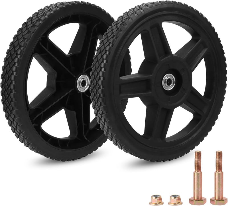 IHDYPPEW 2 Pack Lawn Mower Wheels, 12 x 1.75 Inch Camp Push Mower Wheel Kits, Wheel Chair Wheels, Push Lawn Mowers, Fits Most Standard push Lawn Mowers, Durable, Heavy-Duty & Easy-Install - Image 1